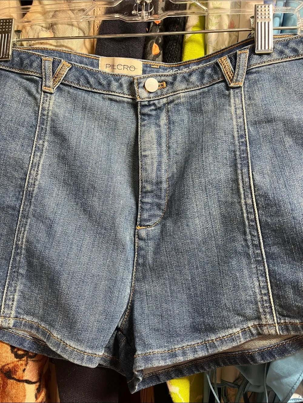 Anthropologie Pilcro High Rise Denim Shorts in Dark Blue - Women New 30 - Picture 2 of 5